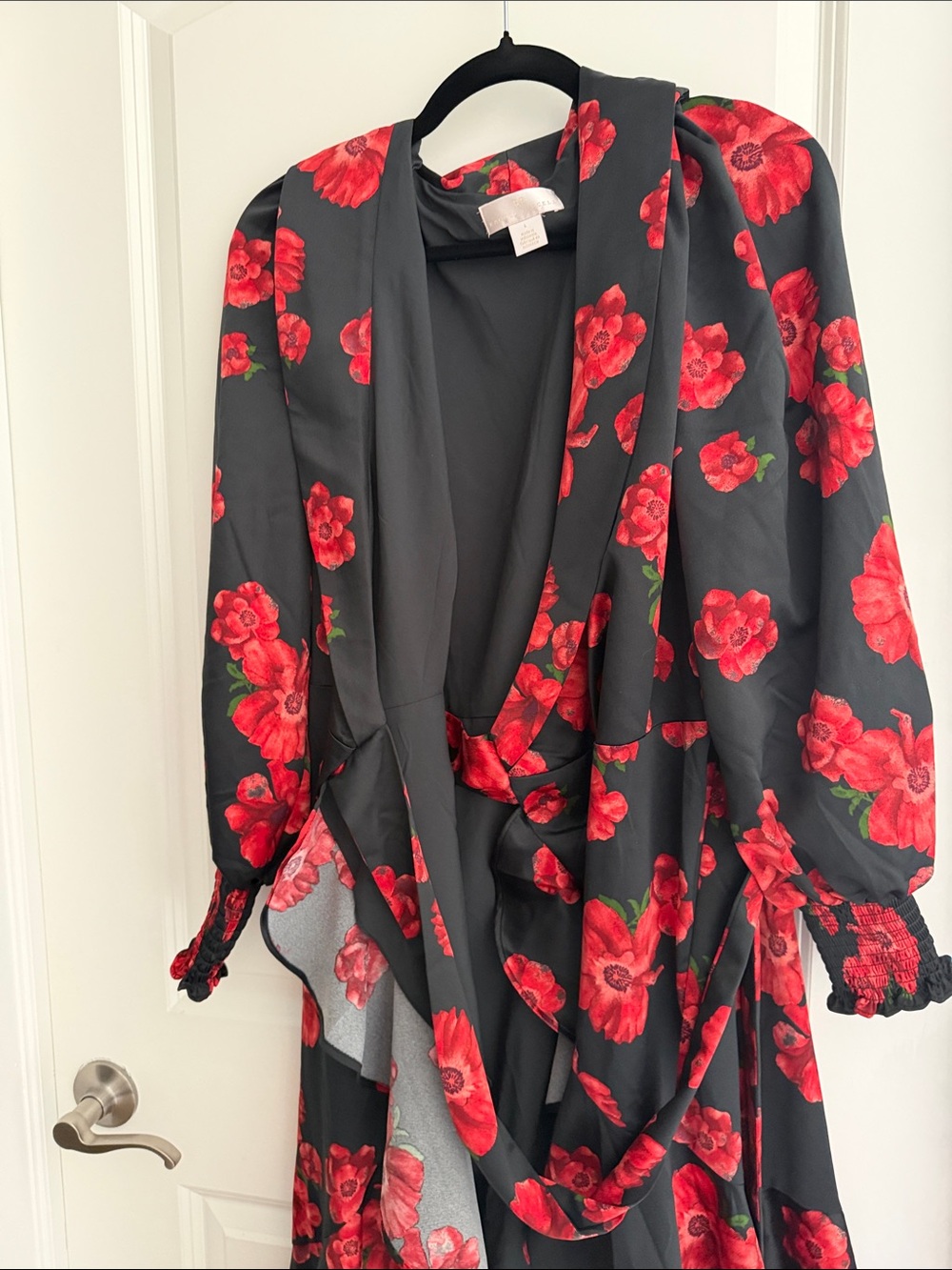 Rachel Pally Black Dress with Red Floral Print